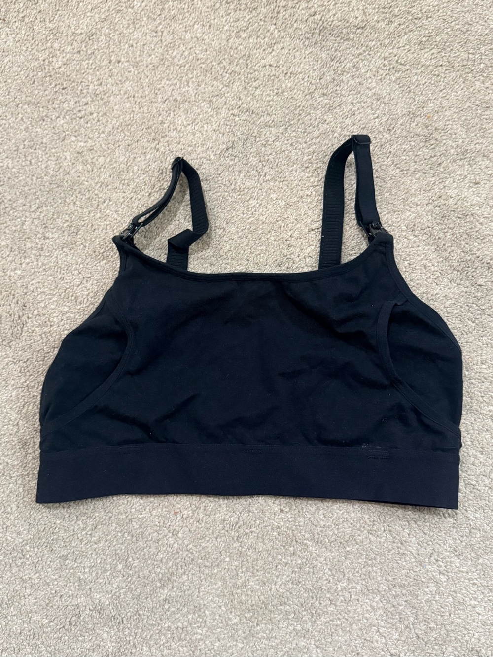 MomCozy Black Hands Free Pumping Nursing Bralette Size S